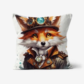 Steampunk-Fox-Art-Cushion